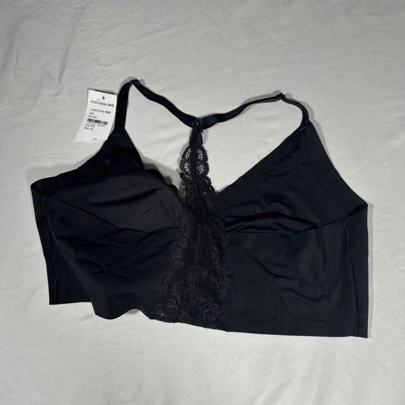 NEW $52 True & Co‎ [ XL ] Triangle Lace Racerback Bralette in Black - Picture 7 of 9
